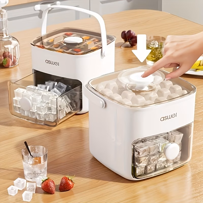 Shoppy Double-Layer 48-Ice-Cube Tray – Easy-Press Ice Mold, Large Capacity, Food-Grade Plastic for Refrigerator Shoppy double layer ice cube tray 48 cubes