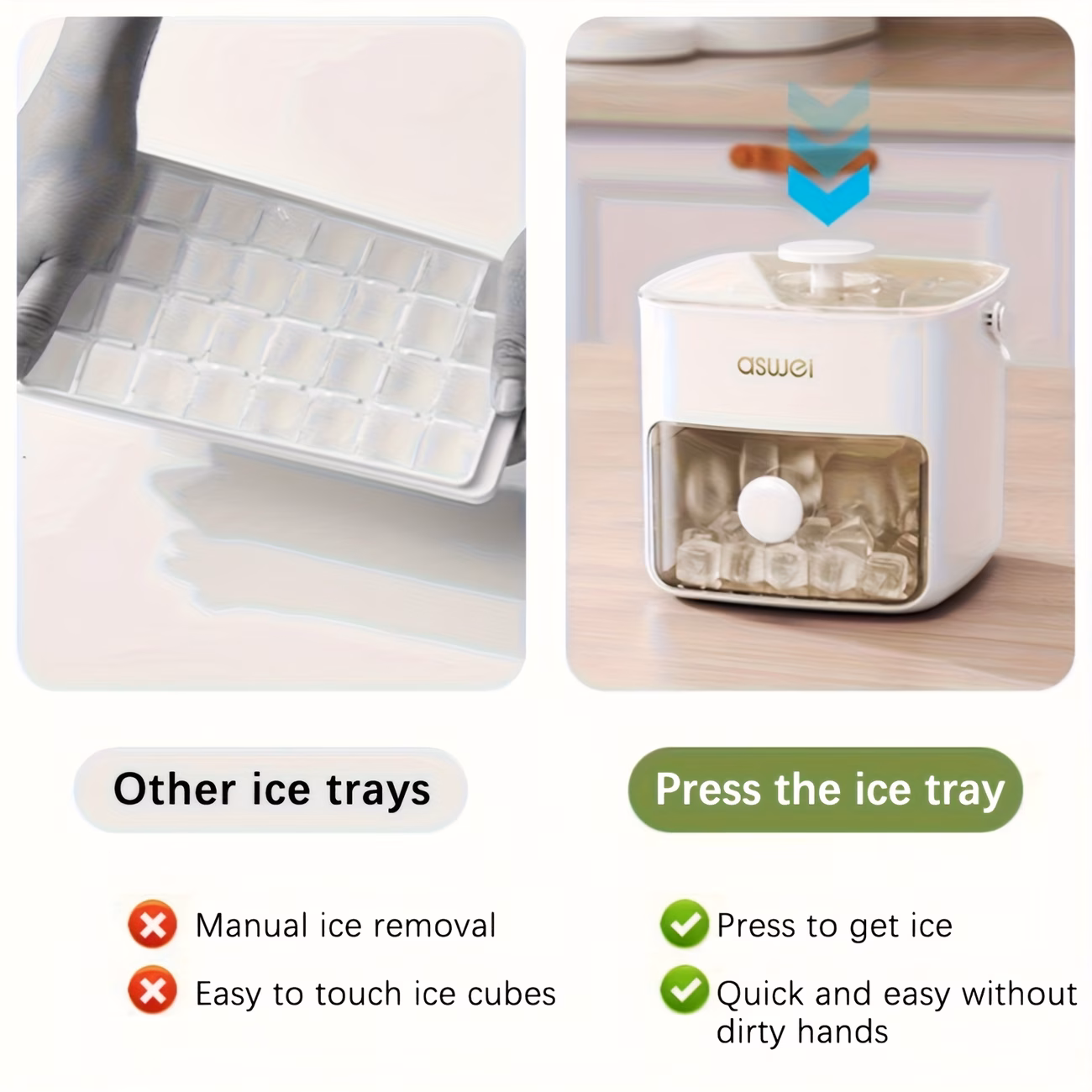 Shoppy Double-Layer 48-Ice-Cube Tray – Easy-Press Ice Mold, Large Capacity, Food-Grade Plastic for Refrigerator Shoppy double layer ice cube tray 48 cubes