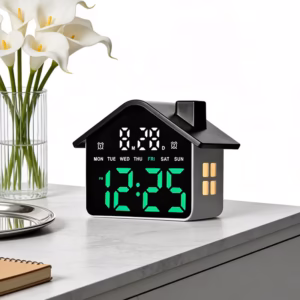 Shoppy house shaped LED alarm clock