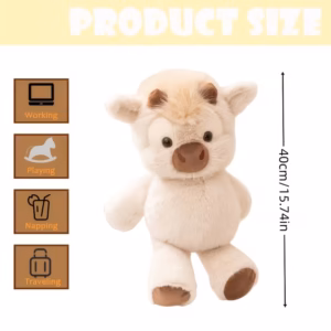 Shoppy Kawaii Highland Cow Stuffed Animal – 40cm Soft Plush Toy, Cute Pink & Light Brown, Perfect Valentine's Day Gift for Girls Shoppy kawaii highland cow stuffed animal plush