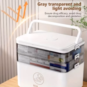Shoppy large capacity medicine storage box with dividers