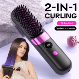 Shoppy multifunctional hair straightener brush cordless