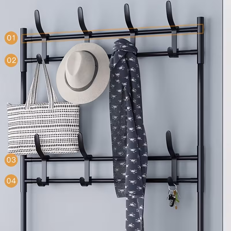 Shoppy Multifunctional Hallway Shoe & Hat Storage Rack – Freestanding Organizer, Shoe Shelves & Hanging Clothes Rack for Living Room, Entryway, or Balcony Shoppy multifunctional shoe and hat storage rack