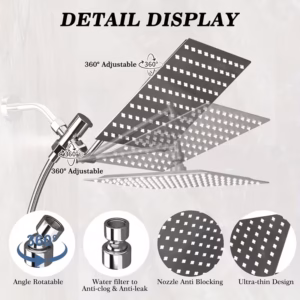 Shoppy rainfall and handheld shower combo