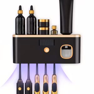 Shoppy smart toothbrush organizer with automatic dispenser
