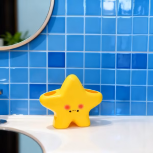 Shoppy star shaped toothbrush holder cute face