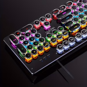 Shoppy 104-Key Mechanical Keyboard – Wired USB with Green Axis, Backlit RGB, Round/Standard Keycaps for Gaming & Office Shoppy 104 key mechanical keyboard green axis
