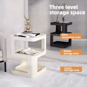 Shoppy 3 tier geometric display cabinet space saving