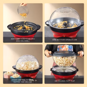 Shoppy 800W Popcorn Machine – 6-Quart Electric Popcorn Popper with Nonstick Plate, Quick-Heat Technology & Cool-Touch Handles Shoppy electric popcorn machine 6 quart