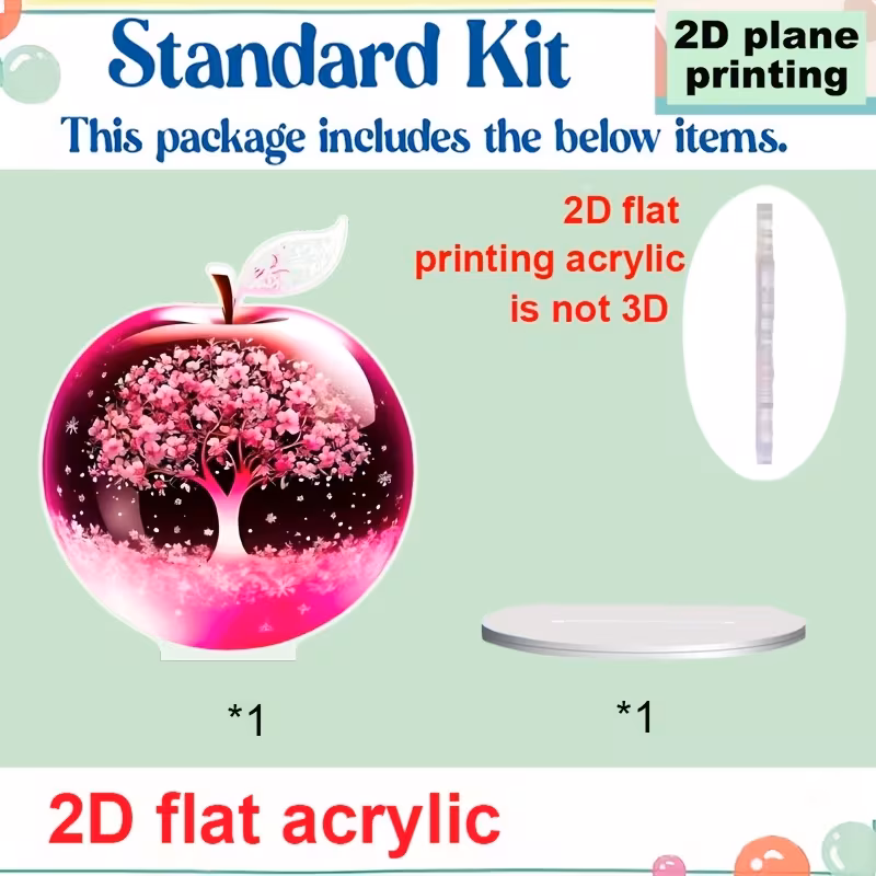 Shoppy 2D Acrylic Apple Cherry Blossom Art – Modern Desktop & Garden Decor Shoppy acrylic cherry blossom decor