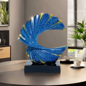 Shoppy blue wave sculpture ornament desktop resin