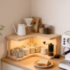 Shoppy corner wooden display rack 2 layer organizer