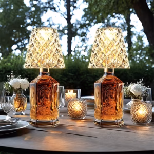 Shoppy crystal bottle lamp rechargeable 3 color