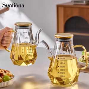Shoppy crystal glass oil pourer with spout