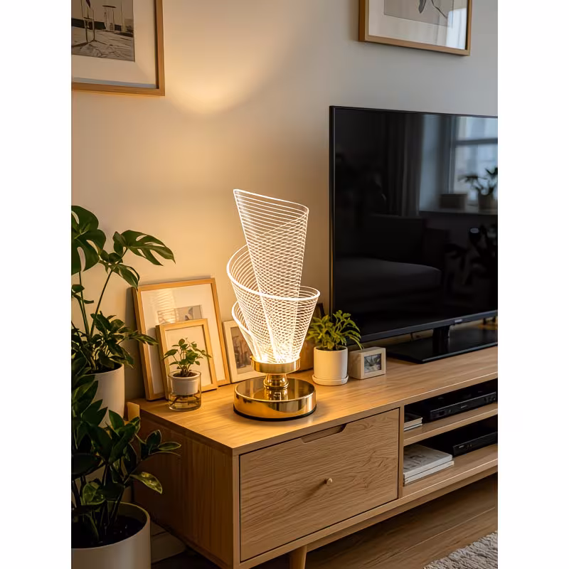 Shoppy Crystal LED Table Lamp – Portable Battery-Powered Night Light, 3 Color Modes, Golden Modern Decorative Desk Lamp Shoppy crystal LED table lamp portable night light