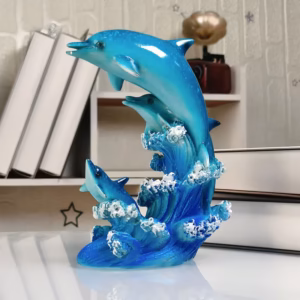 Shoppy dolphin jumping out of the sea resin ornament