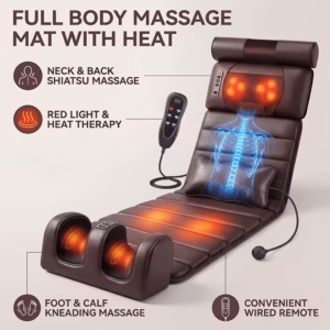 Shoppy full body massage mat with heat and neck cushion