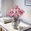 Shoppy exquisite glass rose sculpture crystal flower decor