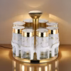 Shoppy Glass Spice Jar Set – 8 Rotating Multi-Hole Dispensers, White & Gold Kitchen Seasoning Jars Shoppy glass spice jar set with rotating dispensers