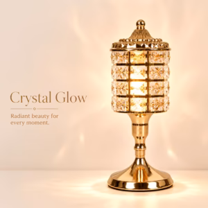Shoppy golden crystal table lamp colorful ambient light