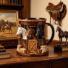 Shoppy Horse Stable 3D Sculpted Ceramic Mug – Equestrian Tea Cup with Three Horses in Barn, Gift for Horse Lovers & Equestrians Shoppy horse stable 3D ceramic mug equestrian gift