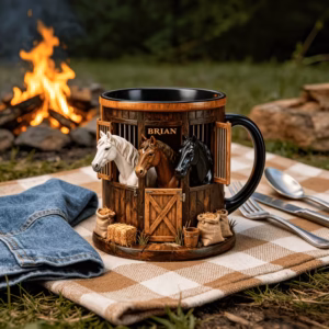 Shoppy horse stable 3D ceramic mug equestrian gift