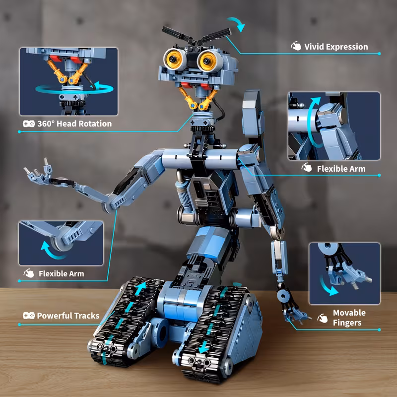 Shoppy Johnny 5 Robot Building Block Set – 1176pcs Movable & Rotatable Tech-Inspired Model, Compatible with Major Brands Shoppy Johnny 5 robot building block set