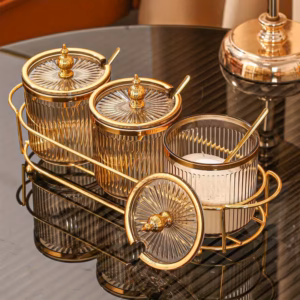 Shoppy seasoning jar set with rack and spoons