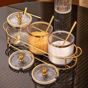 Shoppy seasoning jar set with rack and spoons
