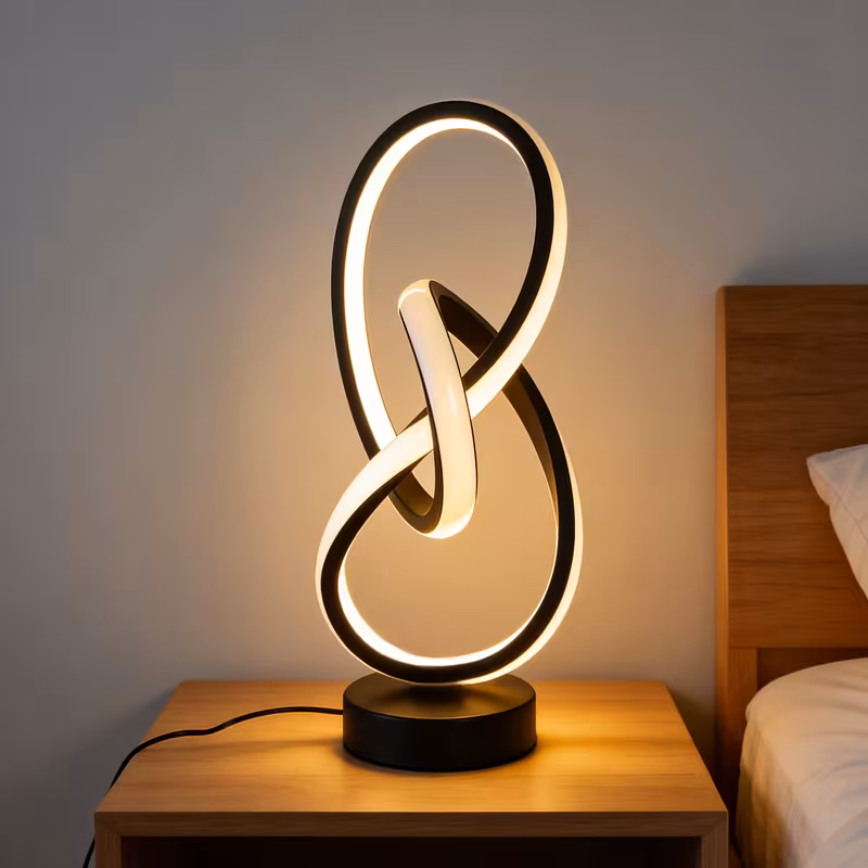 Shoppy Modern Spiral USB Desk Lamp – 3 Color Temperatures, Artistic Metal Table Lamp for Bedroom, Living Room & Study Shoppy modern spiral USB desk lamp