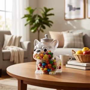 Shoppy pet shaped sealed candy jar