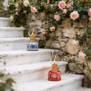 Shoppy retro ceramic oil lamp decorative kerosene