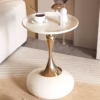 Shoppy round side table slim waist metal