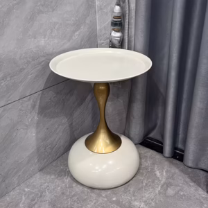 Shoppy round side table slim waist metal