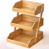 Shoppy wooden fruit basket stand 2 tier 3 tier countertop organizer