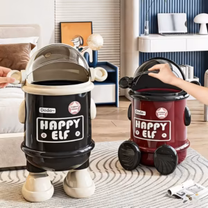 Shoppy Cartoon Space Astronaut Trash Can – Double-Bucket Standing Waste Bin with Lid, High-Appearance Room Décor Shoppy astronaut trash can double bucket