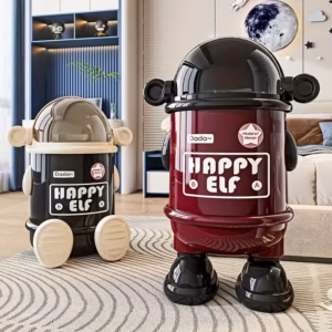 Shoppy Cartoon Space Astronaut Trash Can – Double-Bucket Standing Waste Bin with Lid, High-Appearance Room Décor Shoppy astronaut trash can double bucket