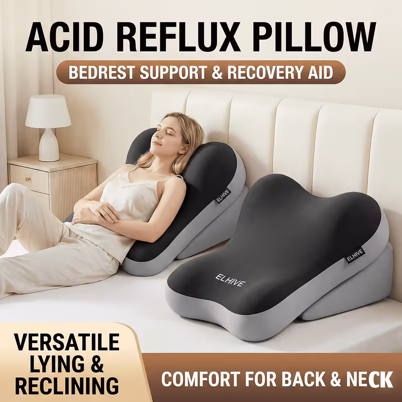 Shoppy Ergonomic Bed Wedge Pillow – Adjustable Memory Foam Backrest, 2pc Split Design for Reading, Sitting Up & Relaxing Shoppy adjustable bed wedge pillow memory foam
