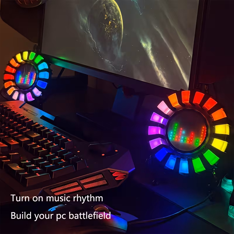 Shoppy Music Spectrum Light – RGB Sound Control Sensor, Colorful Atmosphere Display for Gaming & Party Decor Shoppy music spectrum light with sound sensor
