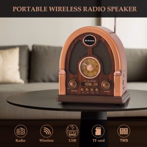 Shoppy Portable Multi-Functional Radio Speaker – AM/FM/SW Radio, Wireless Speaker, TF Card Player with Rechargeable Battery Shoppy portable radio speaker with Bluetooth