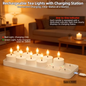 Shoppy rechargeable electric candle set with remote