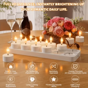 Shoppy rechargeable electric candle set with remote