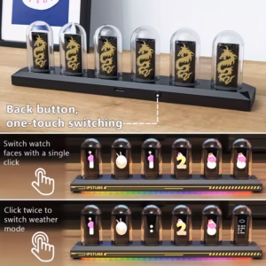 Shoppy Tube Clock Kit – Digital Timekeeping with Wi-Fi Sync, 3 Lighting Modes, 12/24H Display, Decorative Analog-Style Clock Shoppy tube clock kit with Wi-Fi synchronization
