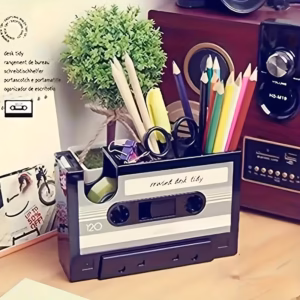 Shoppy vintage cassette tape dispenser pen holder