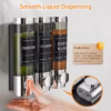 Shoppy Wall Mounted Triple Soap Dispenser – No-Drill Shampoo & Conditioner Dispenser, 3 x 10.14oz ABS for Bathroom & Kitchen Shoppy wall mounted triple soap dispenser no drill