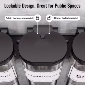 Shoppy wall mounted triple soap dispenser no drill